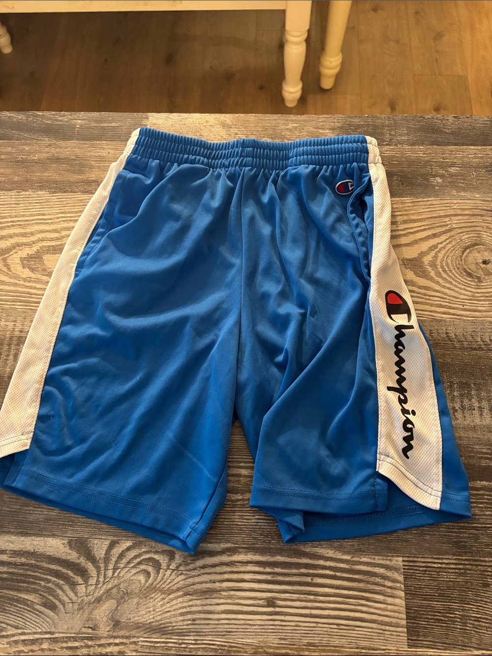 Champion Royal Blue Athletic Shorts with White Side Panels